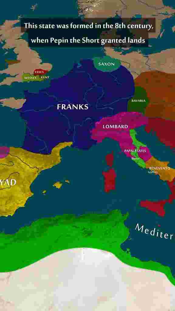 The Vatican City comes from the collapse Papal States. Popes used to have their own states in Italy called Papal States between from 756AD to 1870AD.