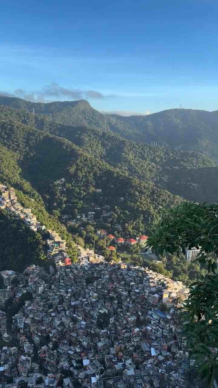 Rocinha favela in Rio De Janeiro, Brazil and rich neighbourhood are next to each other