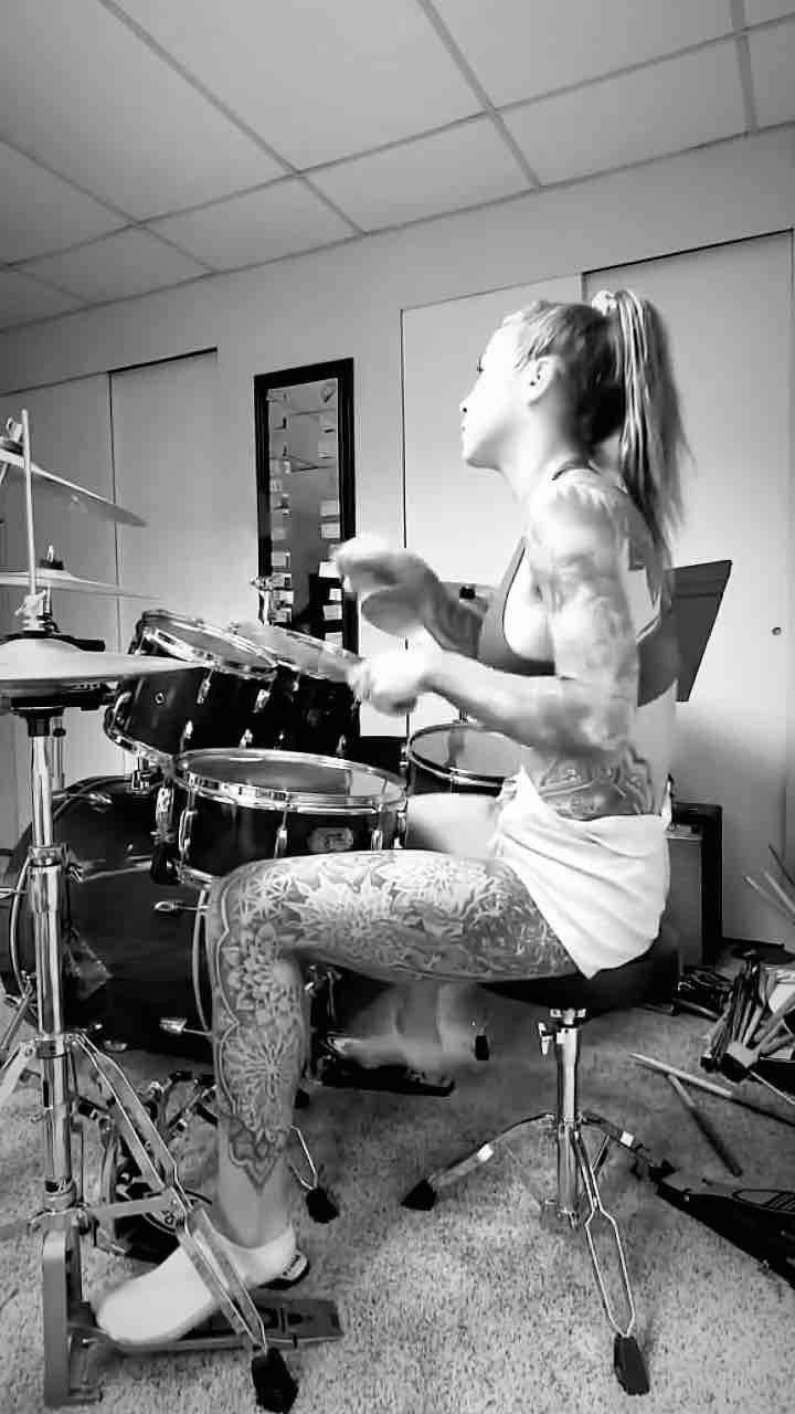 Felicity Feline drumming like a boss. #TattedUp #DrumRoll