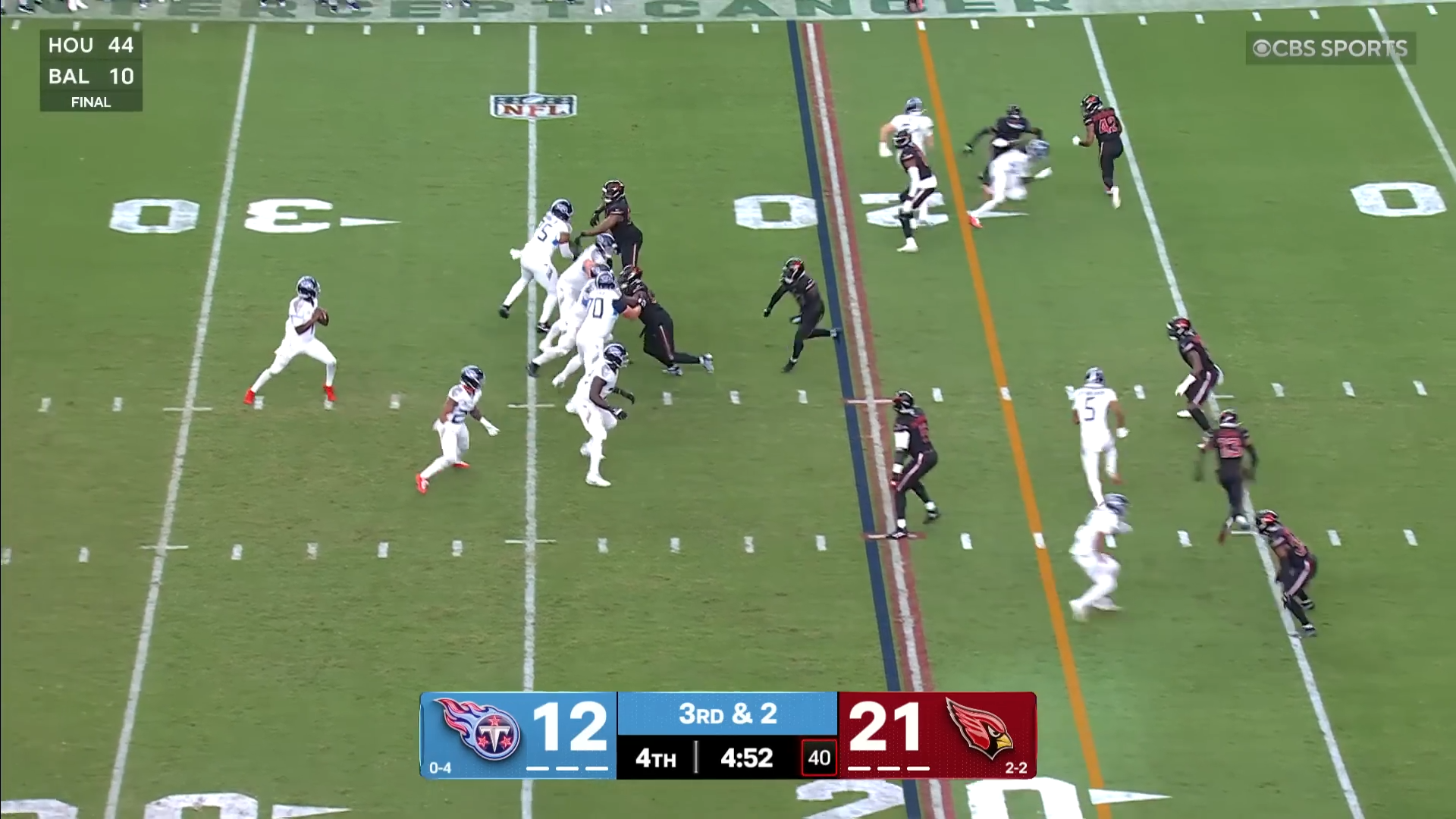 The Tennessee Titans orchestrated an improbable fourth-quarter comeback to defeat the Arizona Cardinals 22-21 on Sunday, October 5, 2025, snapping a 10-game losing streak. The Titans, who trailed 21-6 in the fourth quarter, capitalized on two major Cardinals blunders to secure their first win of the season.

Here is a video of one of the major blunders: