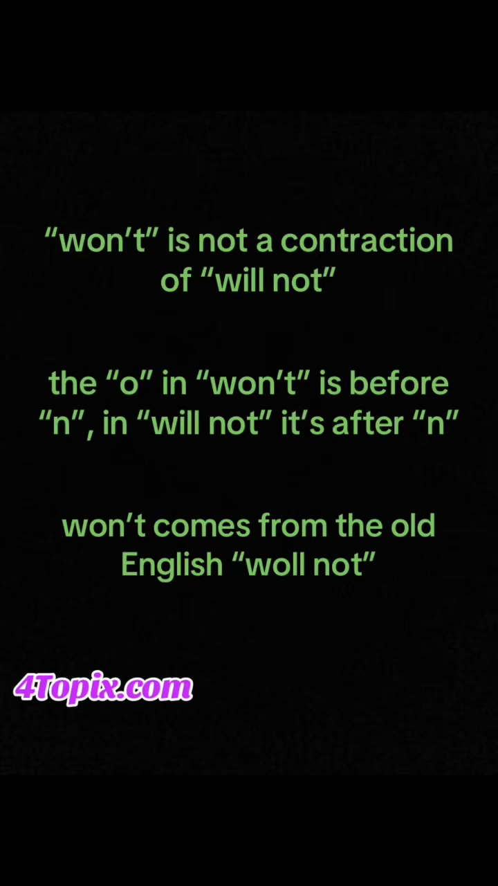 “won’t” doesn’t come from “will not”