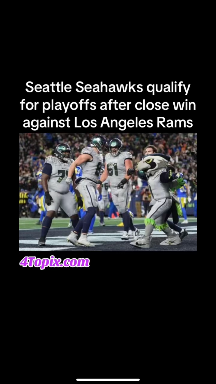 Seattle Seahawks just qualified for the NFL playoffs after a close (38-37) win against the Los Angeles Rams.