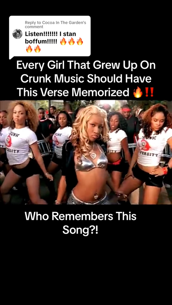 Crime Mob - I like the way she rock her hips
Then wave and sip

Now I got thirty-two flavors of that bootylicious bubblegum
Raspberry, grape cherry, come and get this honeybun

