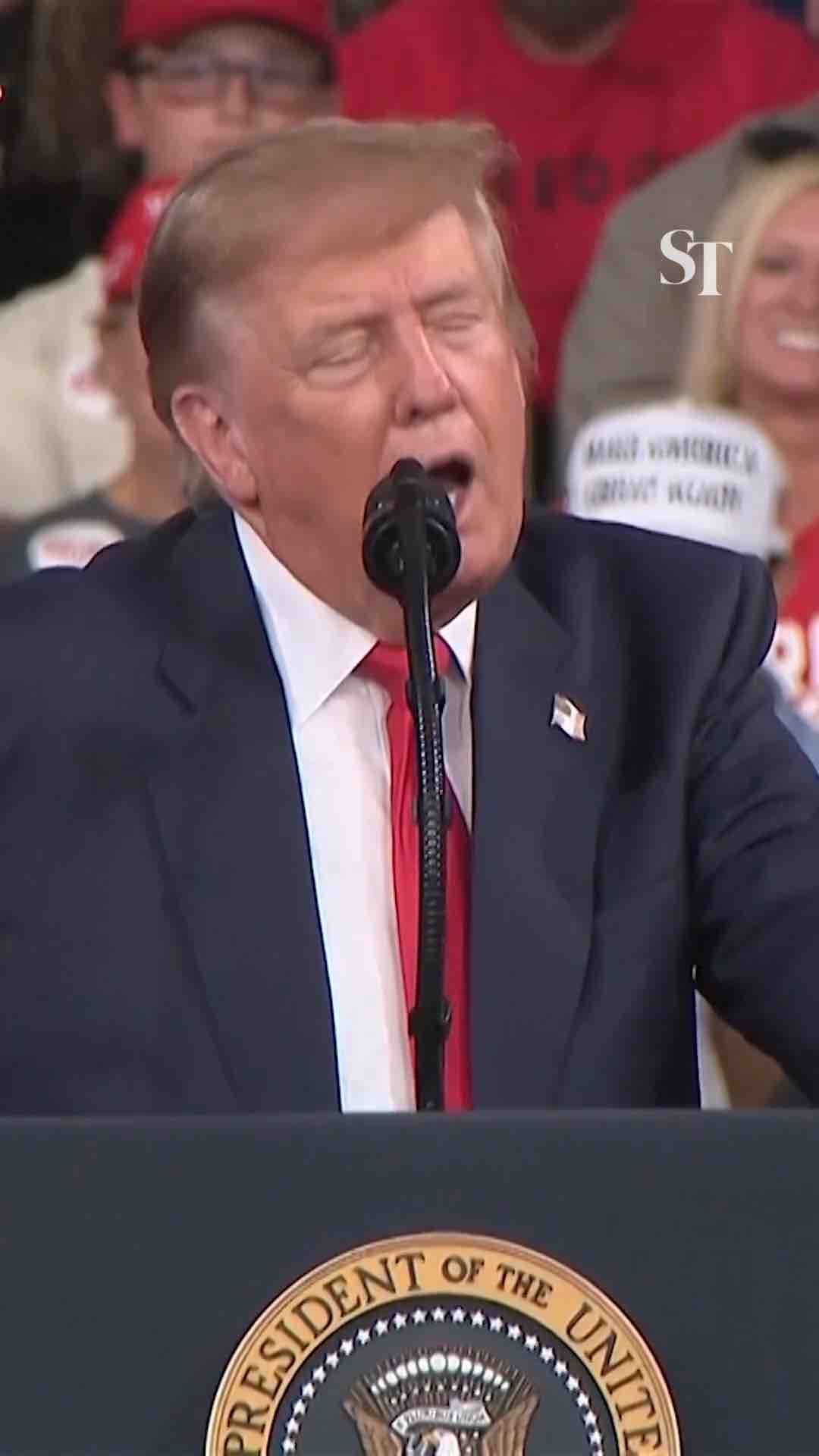 Trump says Denmark has given Greenland to America. He says it’ll down as the greatest real estate deal ever. He asked the crowd “would you rather have Greenland or Venezuela?” Then answered “both”.