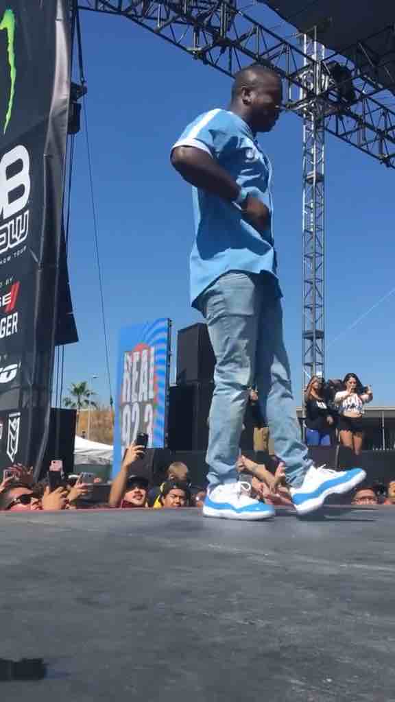 OT Genesis doing the C-Walk (Crip Walk) to Kendrick Lamar’s song “Not Like Us” in Compton