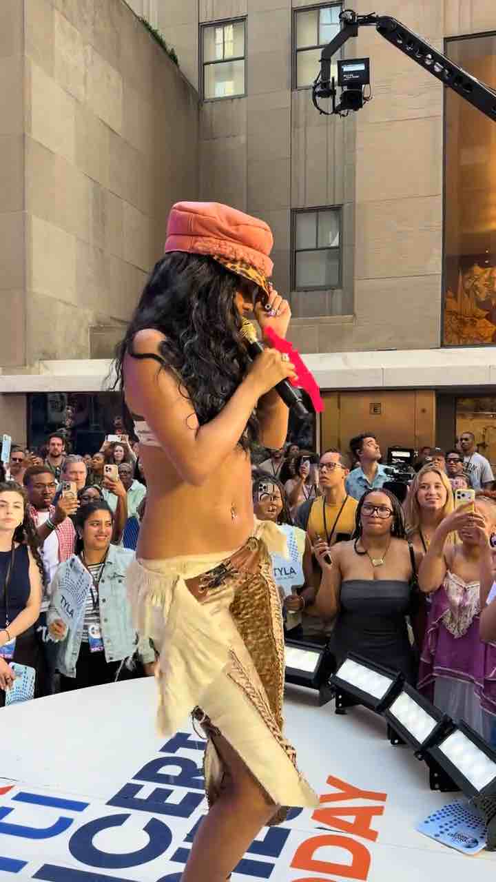 Tyla performs “That Girl” outside in New York on the Today Show Citi Concert Series