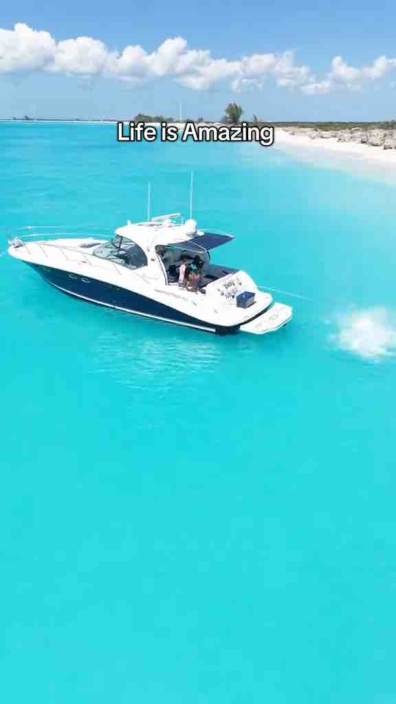 Jumping off a yacht into the clear water of Turks and Caicos