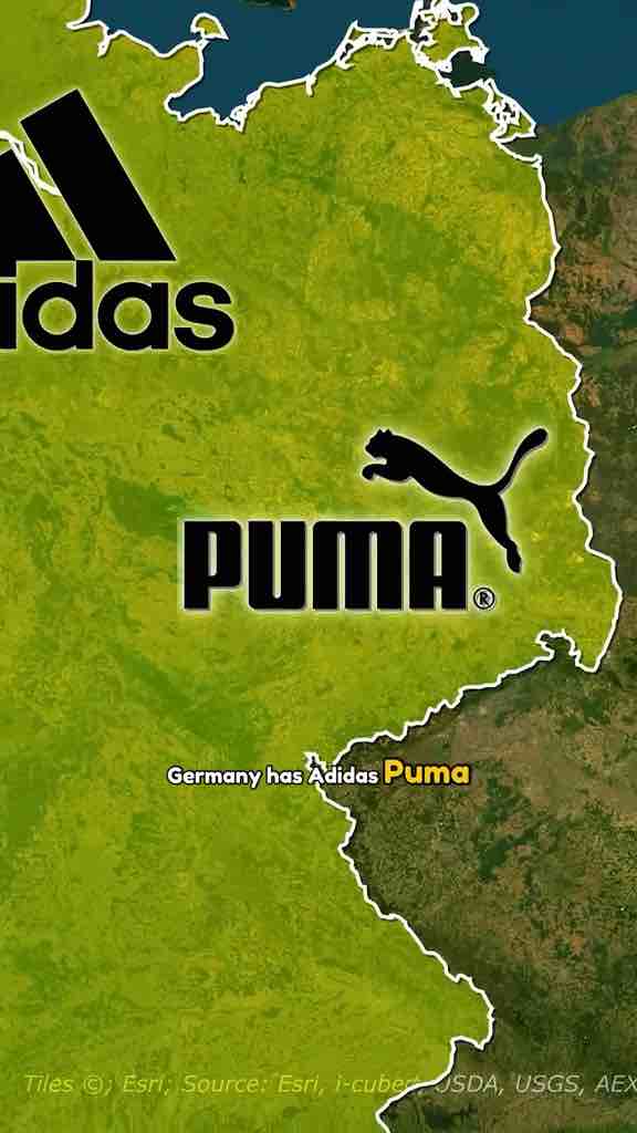 Fashion brands and their countries of origin: including Nike, Adidas, Puma, Gucci, Louis Vuitton etc.