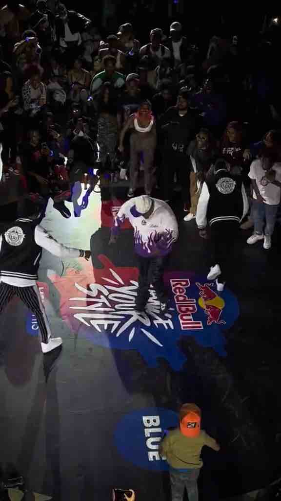 Duke Duce doing the Memphis Juke dance at a RedBull dance tournament