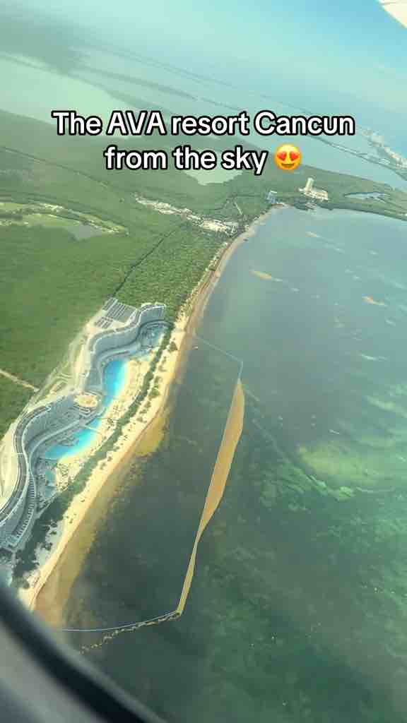 The AVA resort in Cancun, Mexico from the sky
