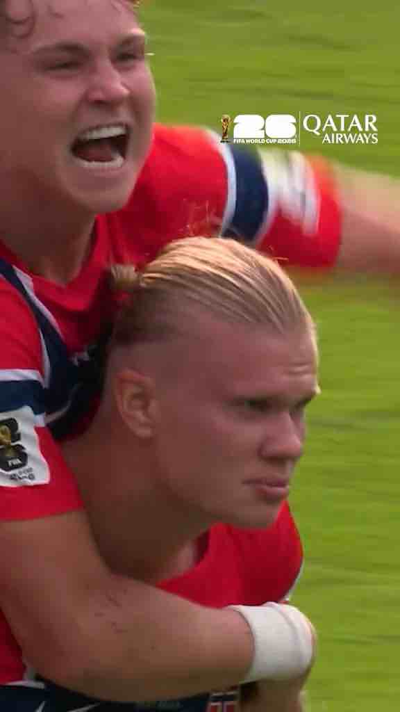 Erling Haaland’s first goal in Norway vs Brazil World Cup quarter round of 16 game.