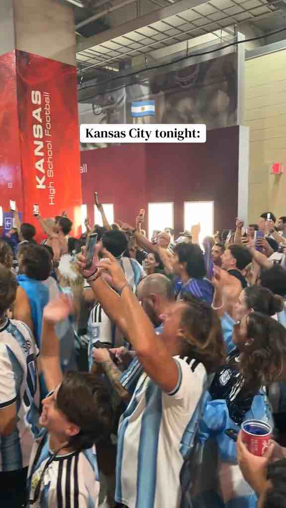 Argentinians’s reaction in Kansas City after beating Switzerland in the World Cup to qualify for the semi-finals