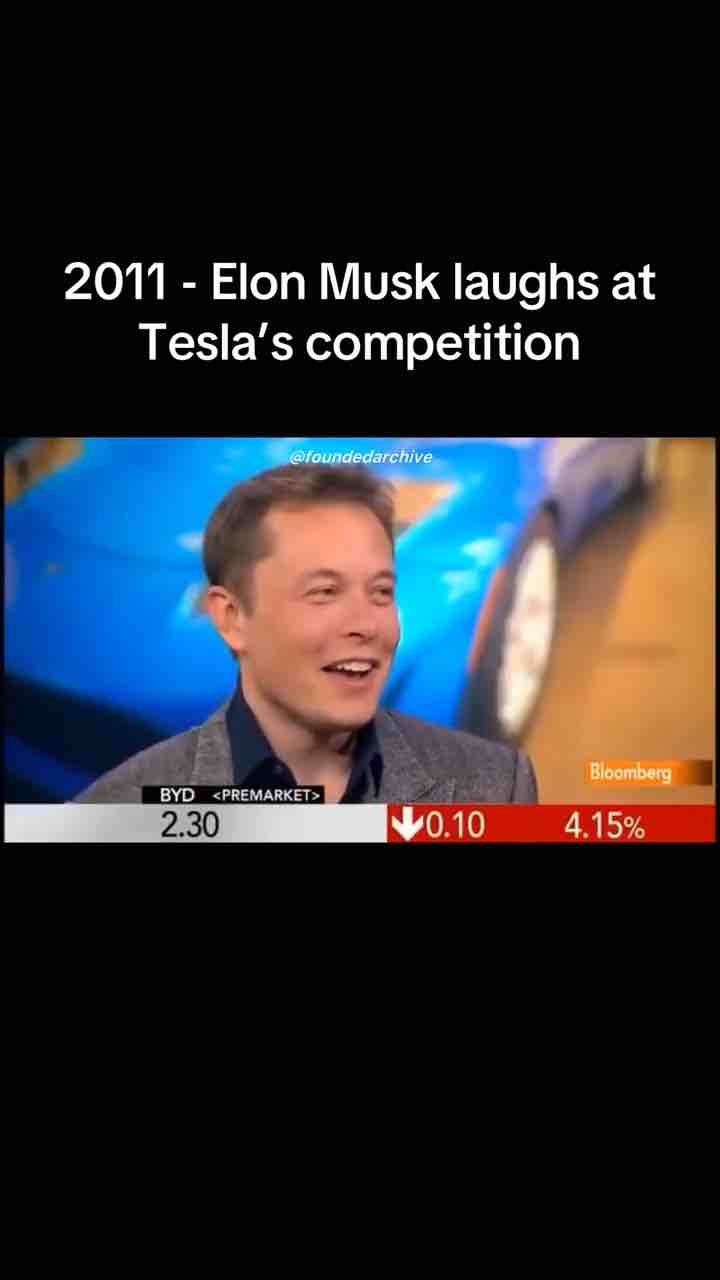 Elon Musk laughing at BYD in 2011. BYD has now became the world’s largest EV maker.