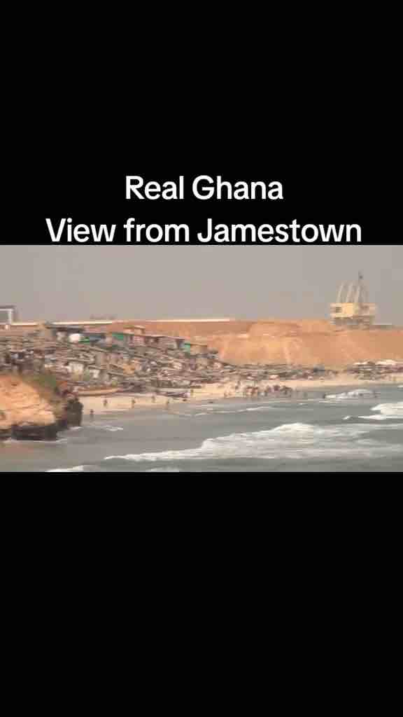 The coast of Jamestown in Ghana