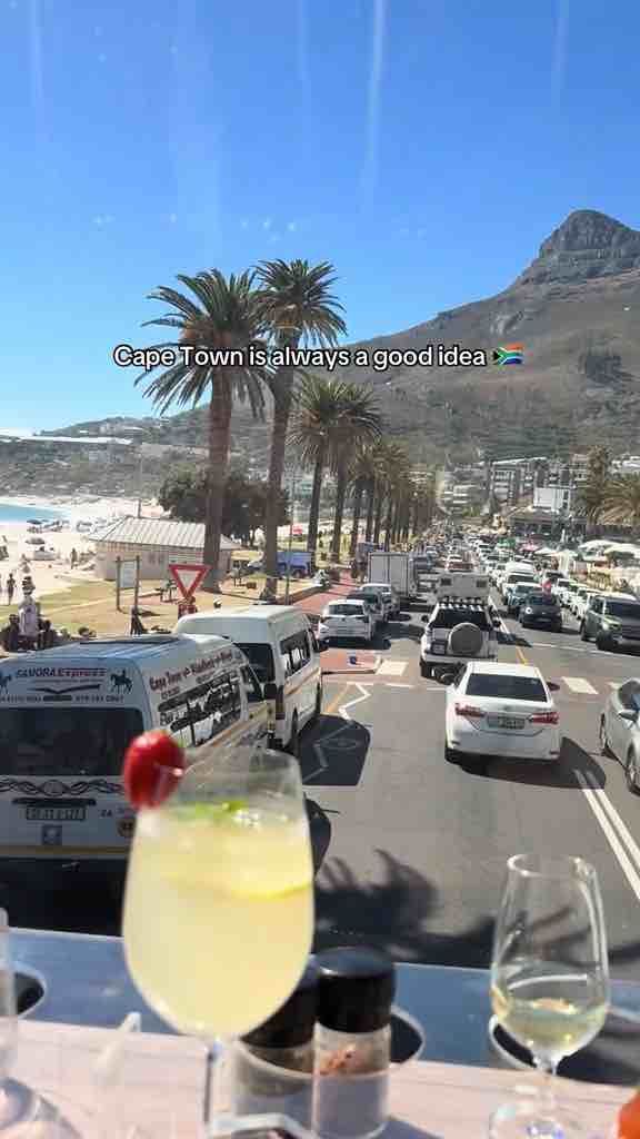 Driving on the coast of Cape Town