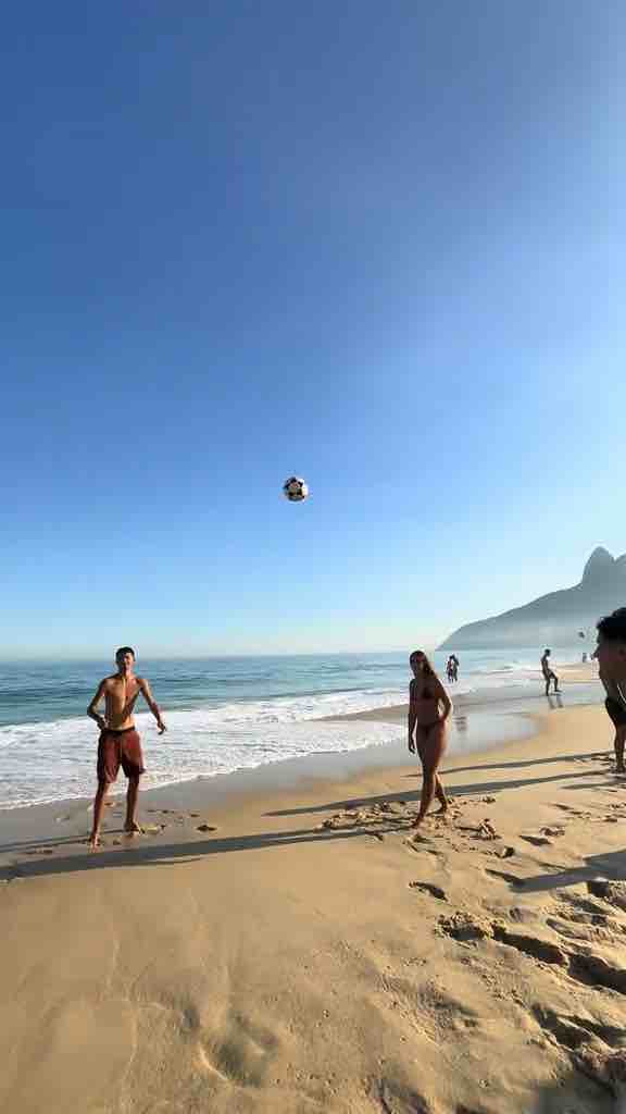 Brazilian style football on the beach