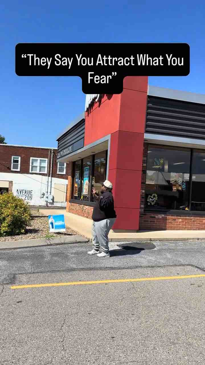 Fat guy acting scared of restaurants because they’re now saying “you attract what you fear”