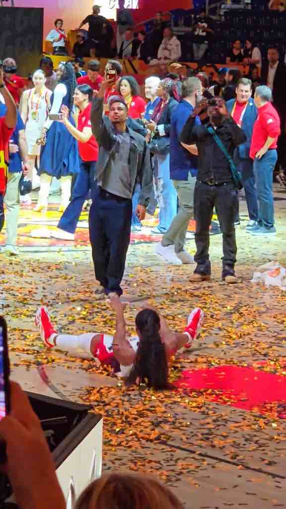 Why we love Angel Reese while some of y’all hating: here’s she’s being her nice fun self celebrating after America won the women’s FIBA Basketball world cup 2026