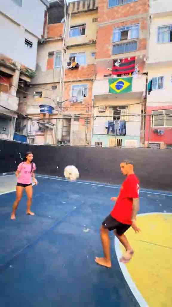 Brazilian girl Myli Messi and her homeboy doing mad football tricks