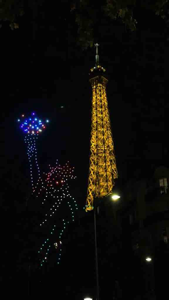 Fireworks in Paris by the Eiffel Tower