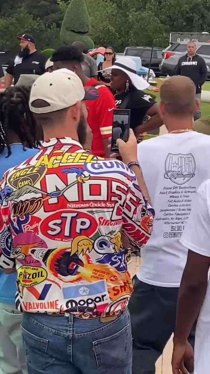 2 Chains and Cam Newton at the Rick Ross car show at Rick Ross’s mansion
