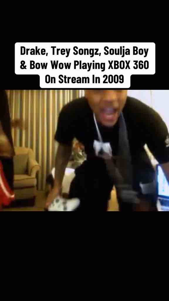 Drake, Soulja Boy, Bow Wow and Omarion playing video games (Xbox) on live stream in 2009