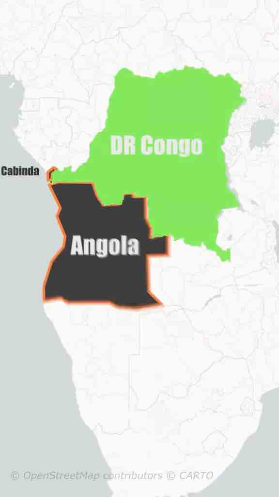 The Angolan territory of Cabinda. The native language is a Western Kongo dialect called Ibinda
