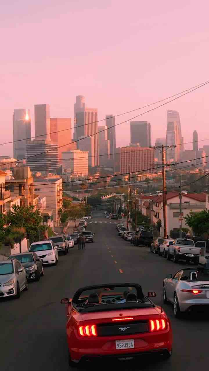 Beautiful view of Los Angeles California Temple (song: Ice Cube -